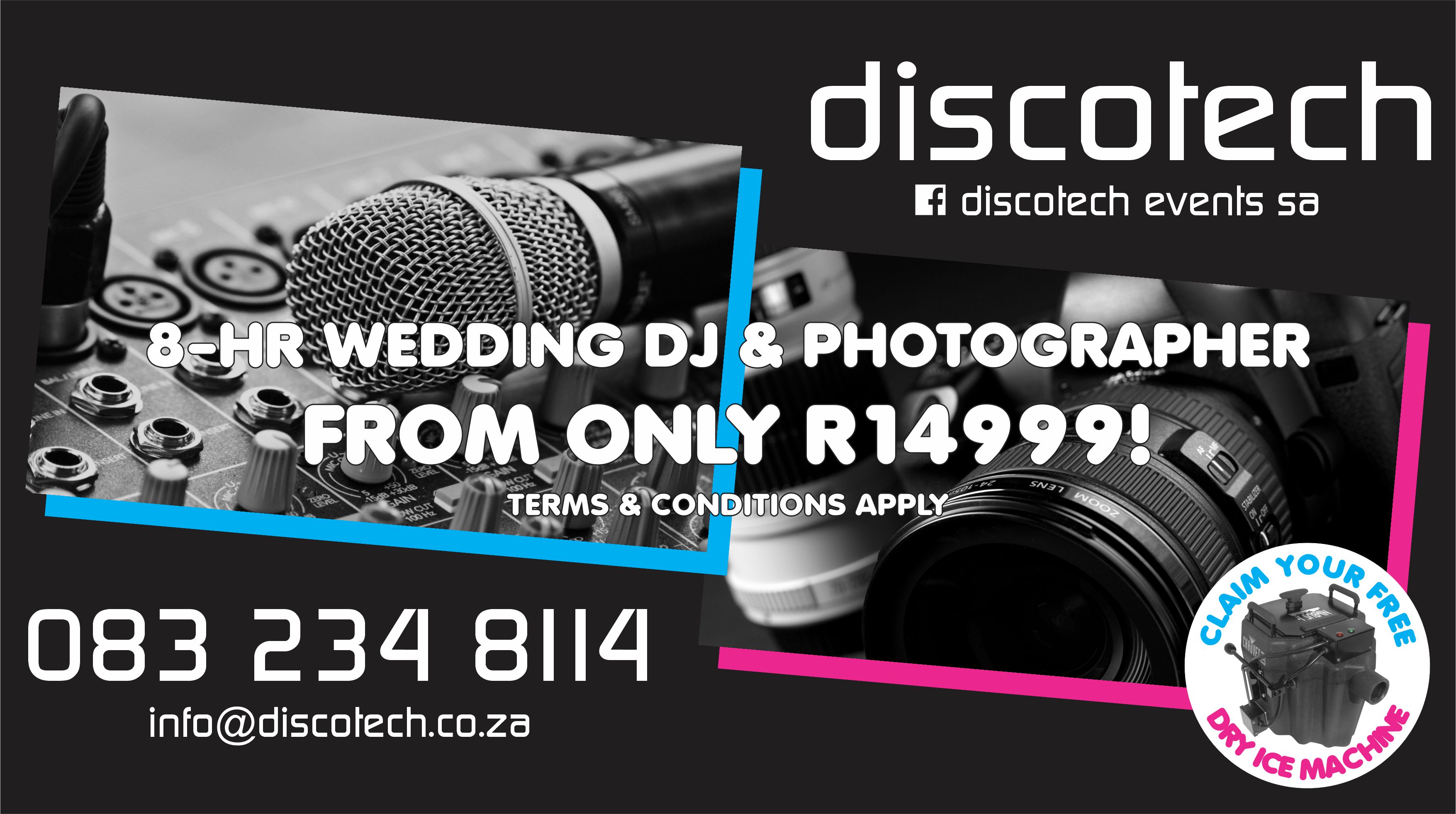 8-hr Wedding DJ & Photographer